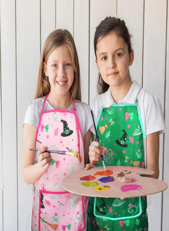 BAHABY 2 PCS Kids Apron Wicked Themed Aprons for Kids Adjustable Strap Cooking Baking Artist Crafts Gardening Aprons - Image 4